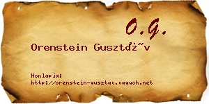 Orenstein Gusztáv névjegykártya